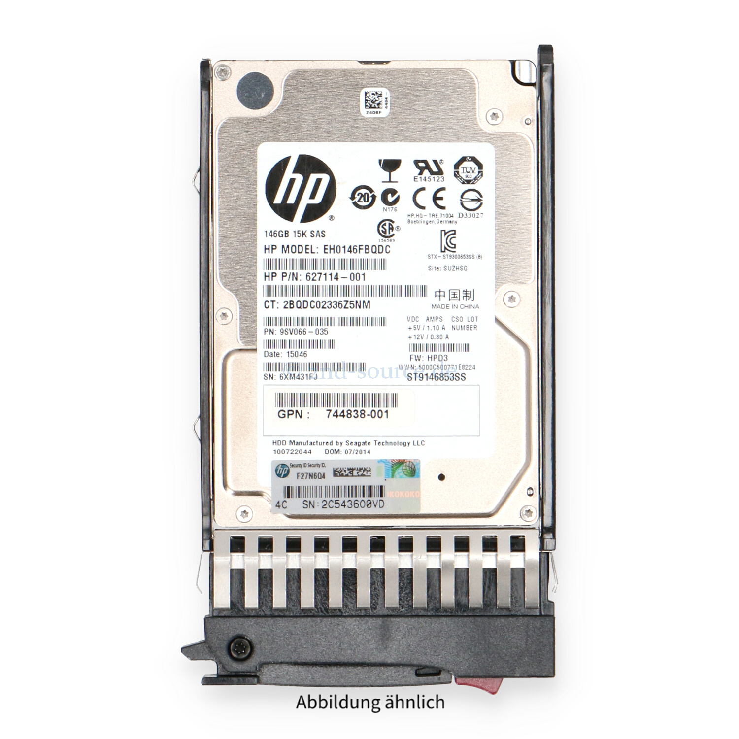 HPE 146GB 15k SAS 6G SFF HotPlug HDD AP877A 512744-001
