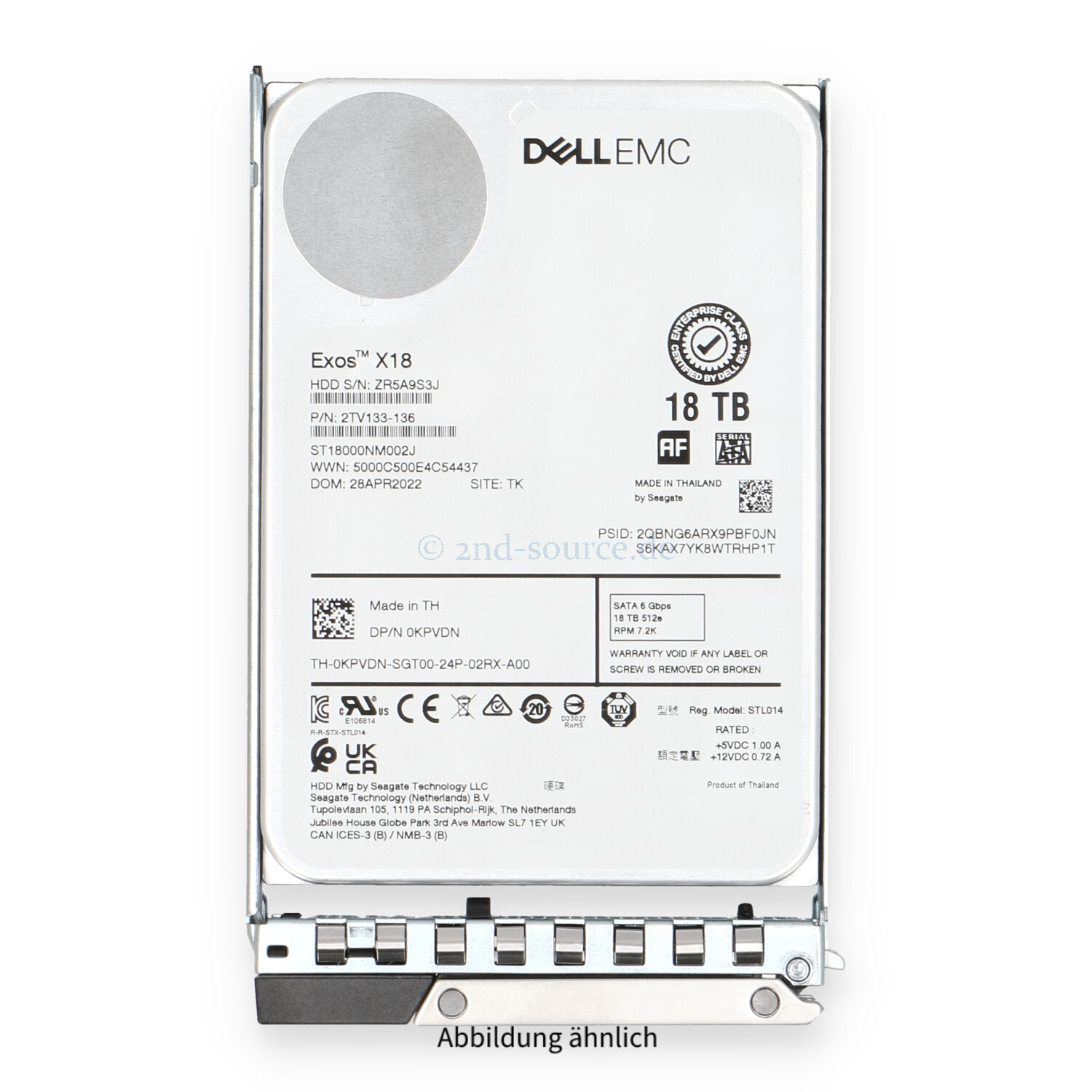 Dell 18TB 7.2K SATA 6G LFF HotPlug HDD KPVDN 0KPVDN