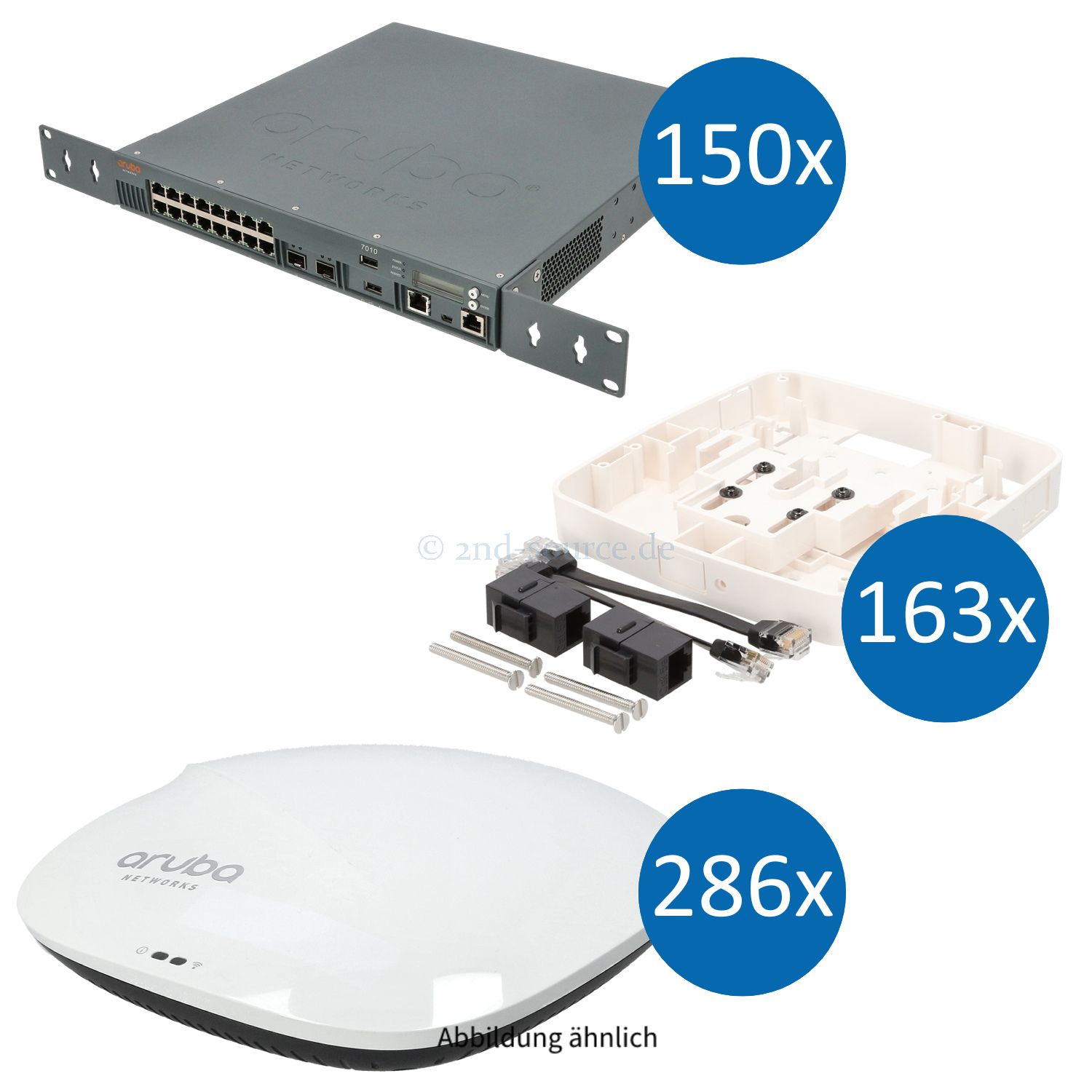 HPE Aruba MEGA WLAN BUNDLE mit 150x 7010 Controller und 286x Access Point AP-315 inkl. 163x Wandhalterung