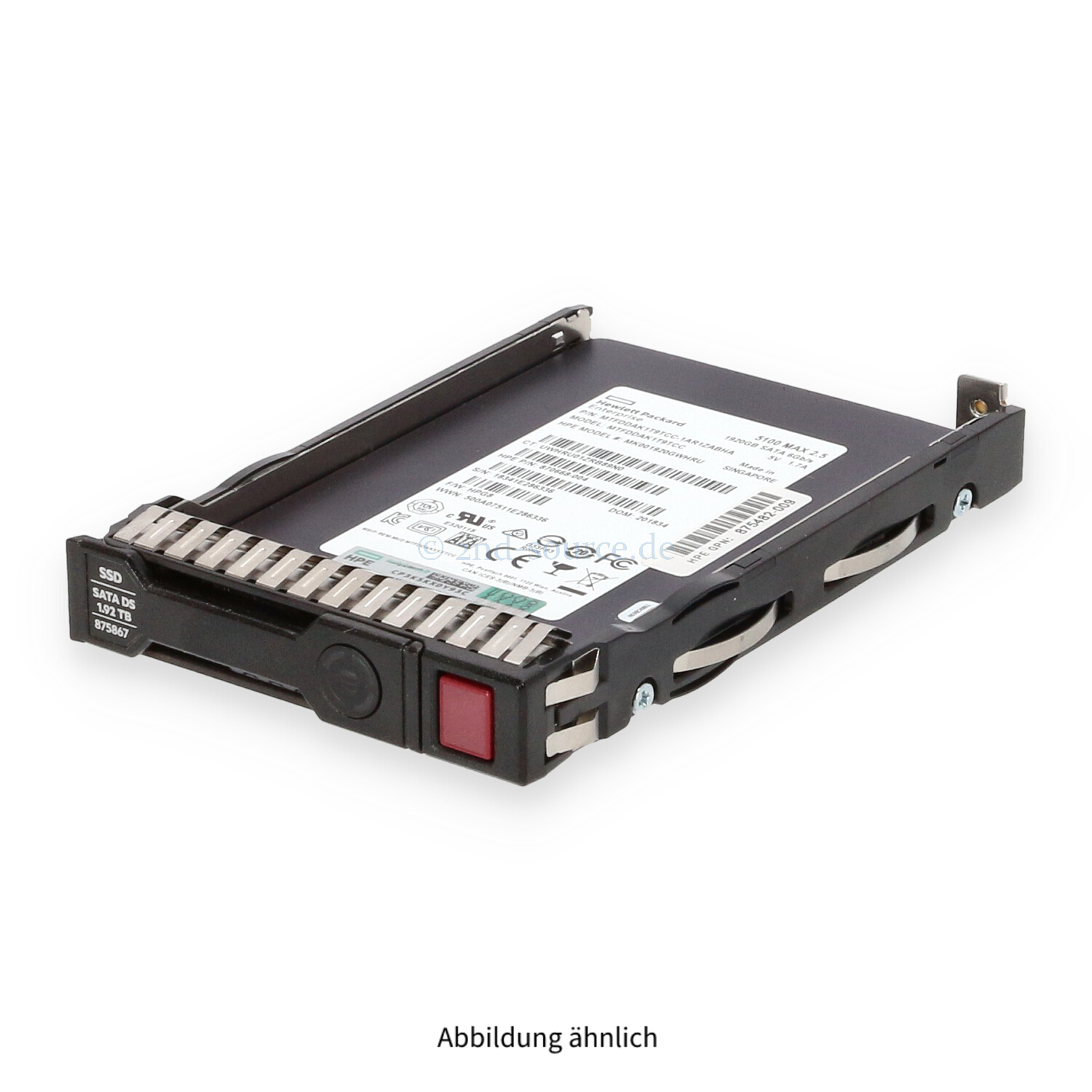 HPE 1.92TB SATA 6G SFF Mixed Use DS SC HotPlug SSD 875478-B21 875867-001