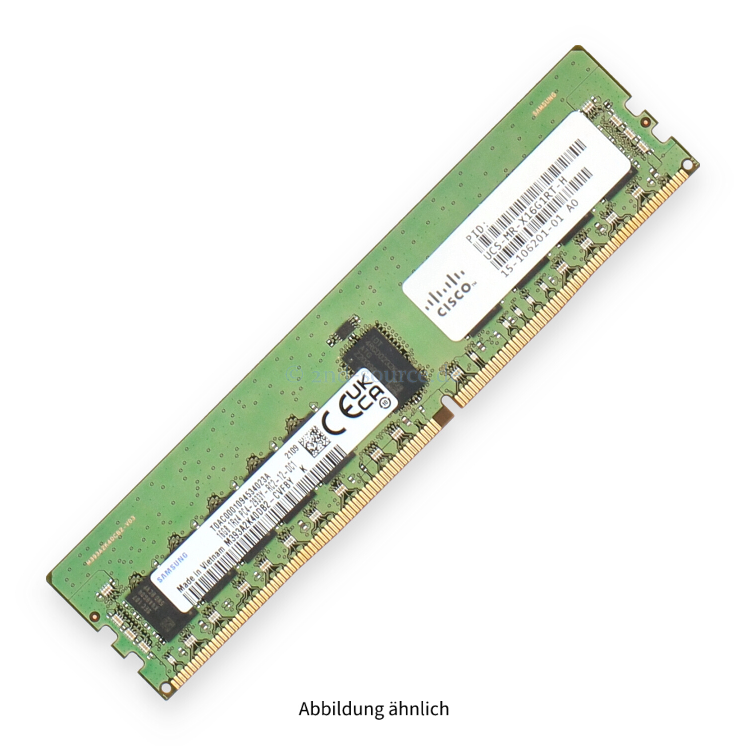 Cisco 16GB PC4-23466Y-R Single Rank x4 (DDR4-2933) Registered ECC UCS-MR-X16G1RT-H 15-106201-01 M393A2K40DB2-CVF