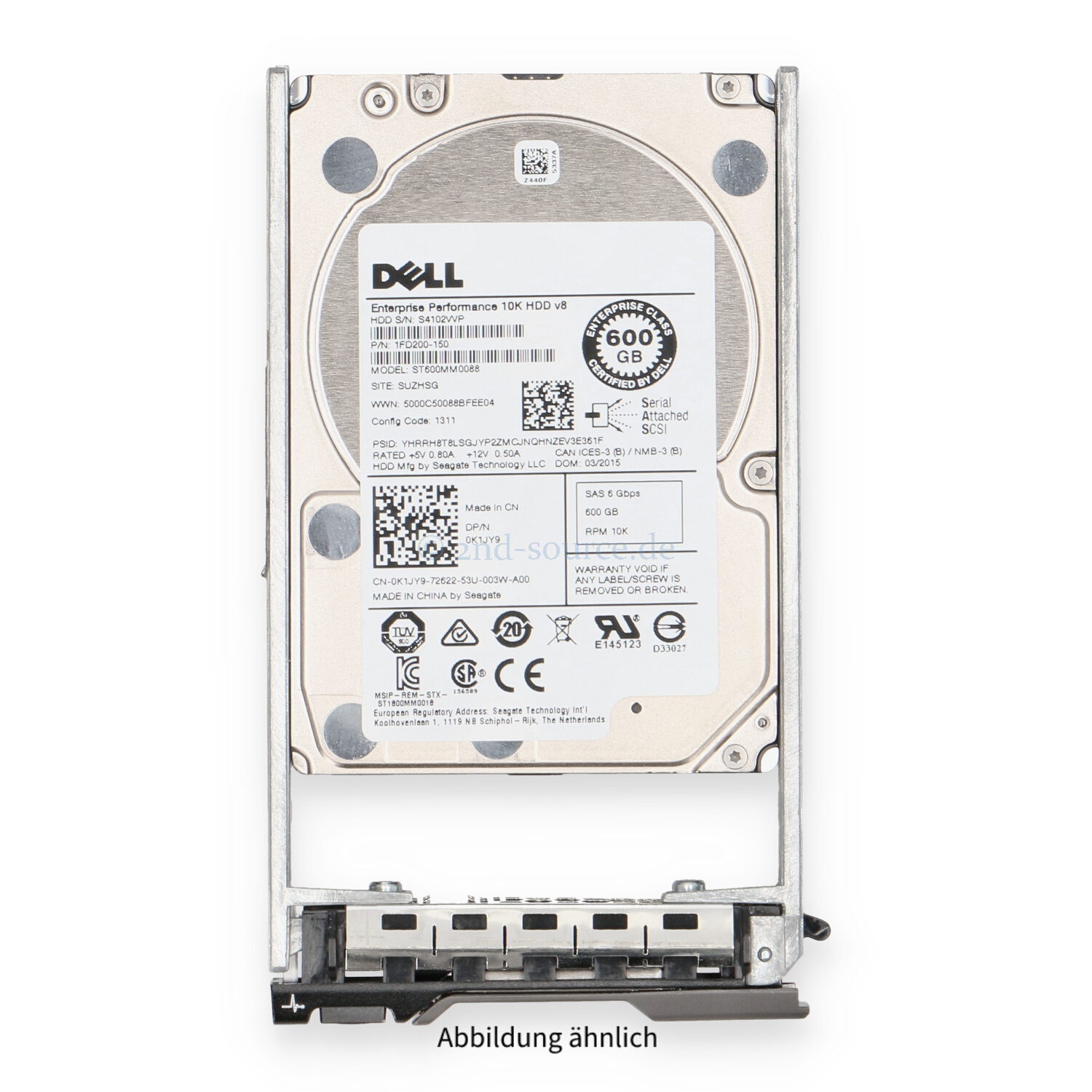 Dell 600GB 10k SAS 6G SFF HotPlug HDD K1JY9 0K1JY9