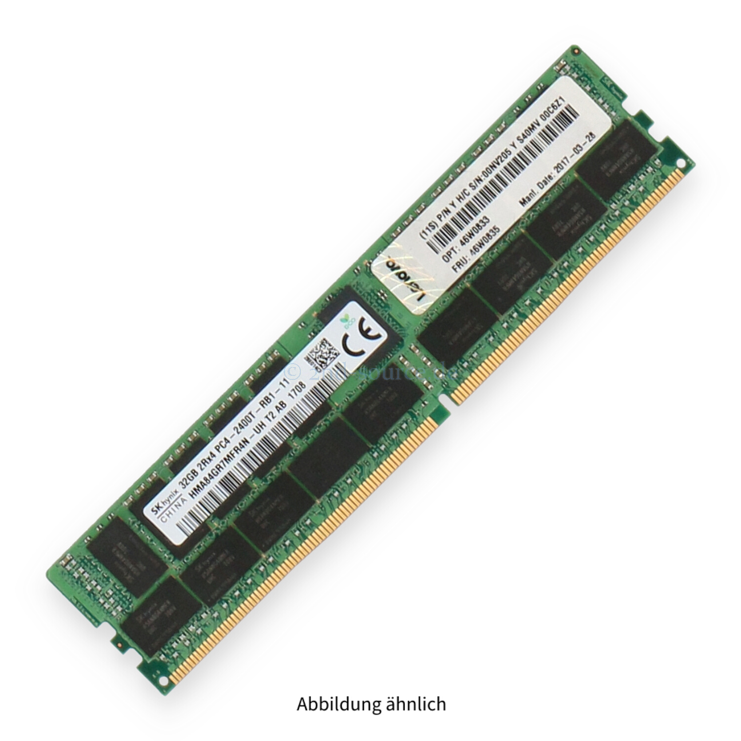 Lenovo 32GB PC4-19200T-R DIMM Dual Rank x4 (DDR4-2400) Registered ECC 46W0835