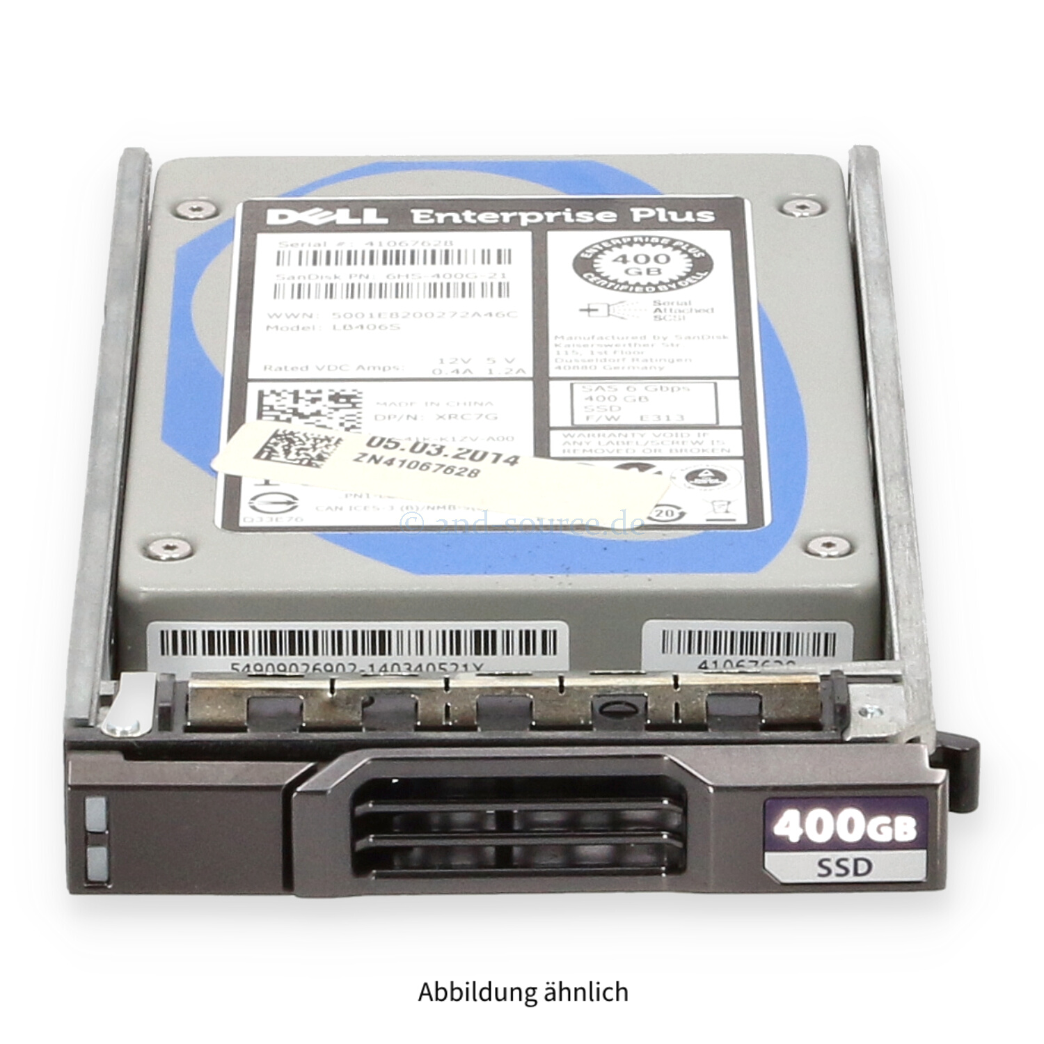 Dell 400GB SAS 6G SFF Write Intensive HotPlug SSD Compellent XRC7G 0XRC7G