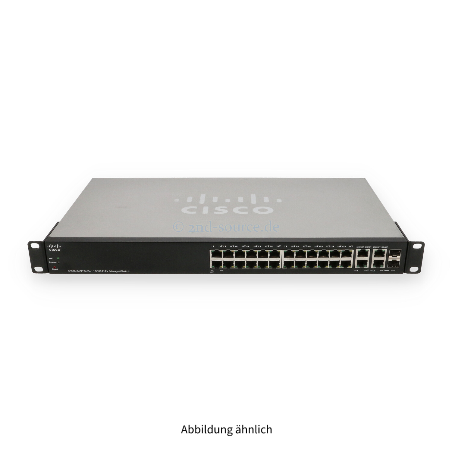 Cisco SF300-24PP 24x 10/100Base-T PoE+ 2x 1GbE 2x Shared SFP 1GbE Managed Switch SF300-24PP-K9