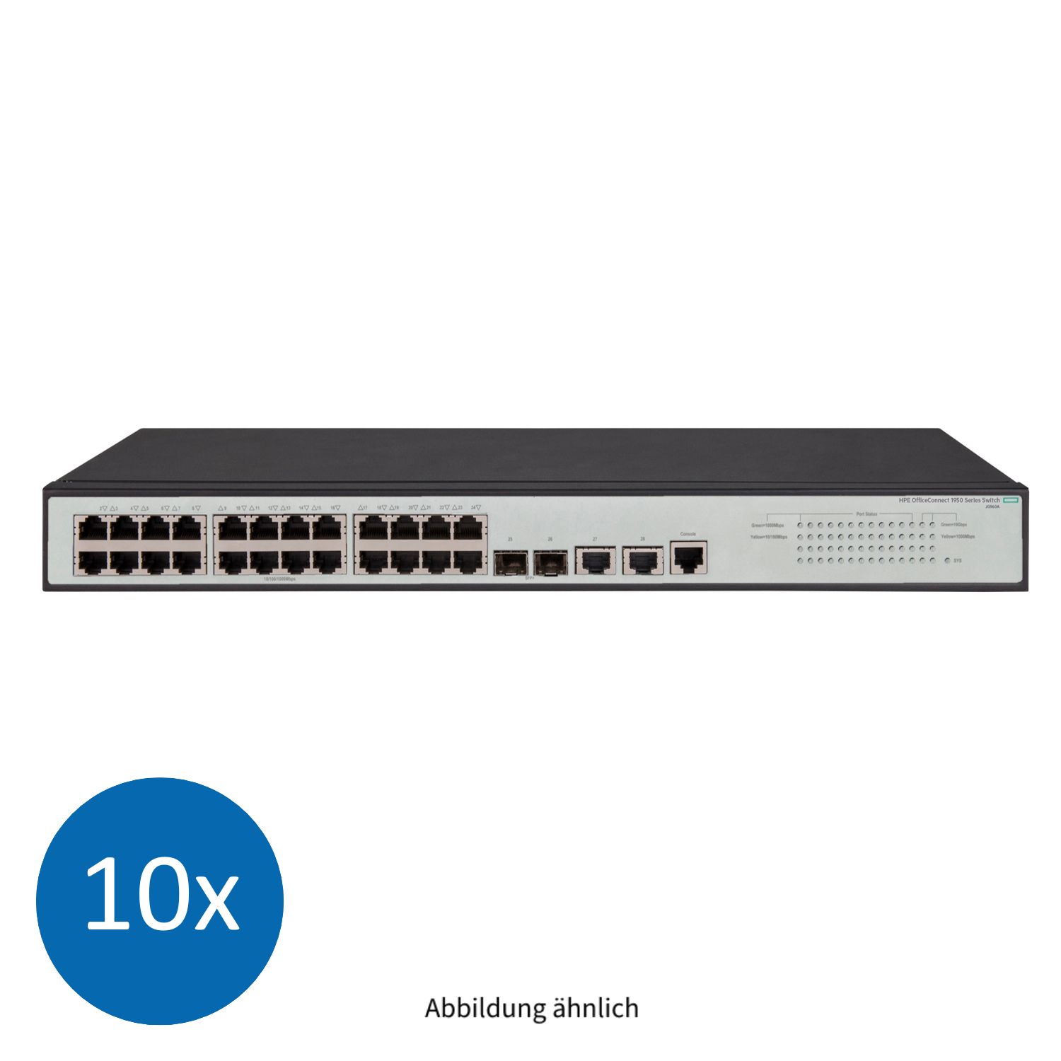 10x HPE OfficeConnect 1950-24G-SFP+ 24x 1GbE 2x 10GbE 2x SFP+ 10GbE Managed Switch JG960A