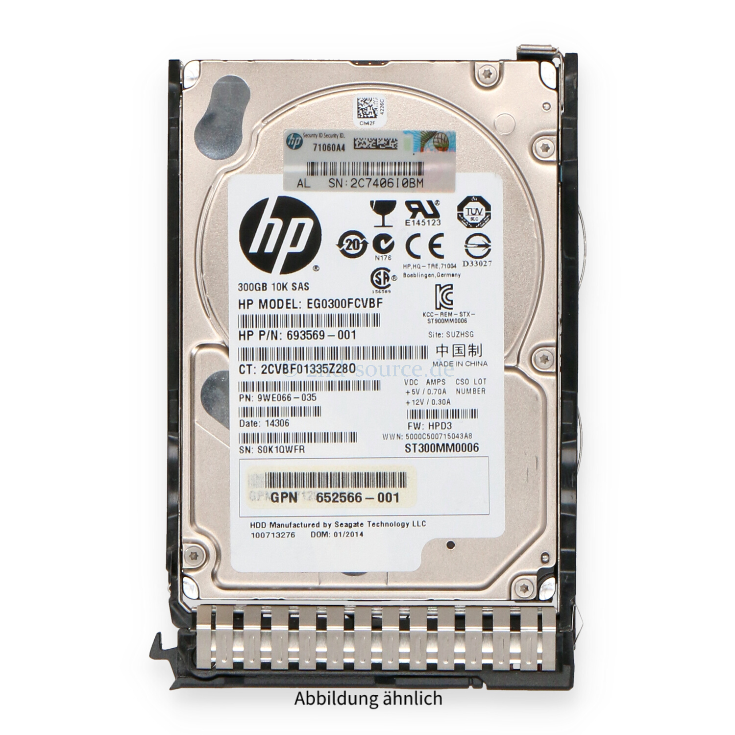 HPE 300GB 10k SAS 6G SFF SC HotPlug HDD 652564-B21 653955-001