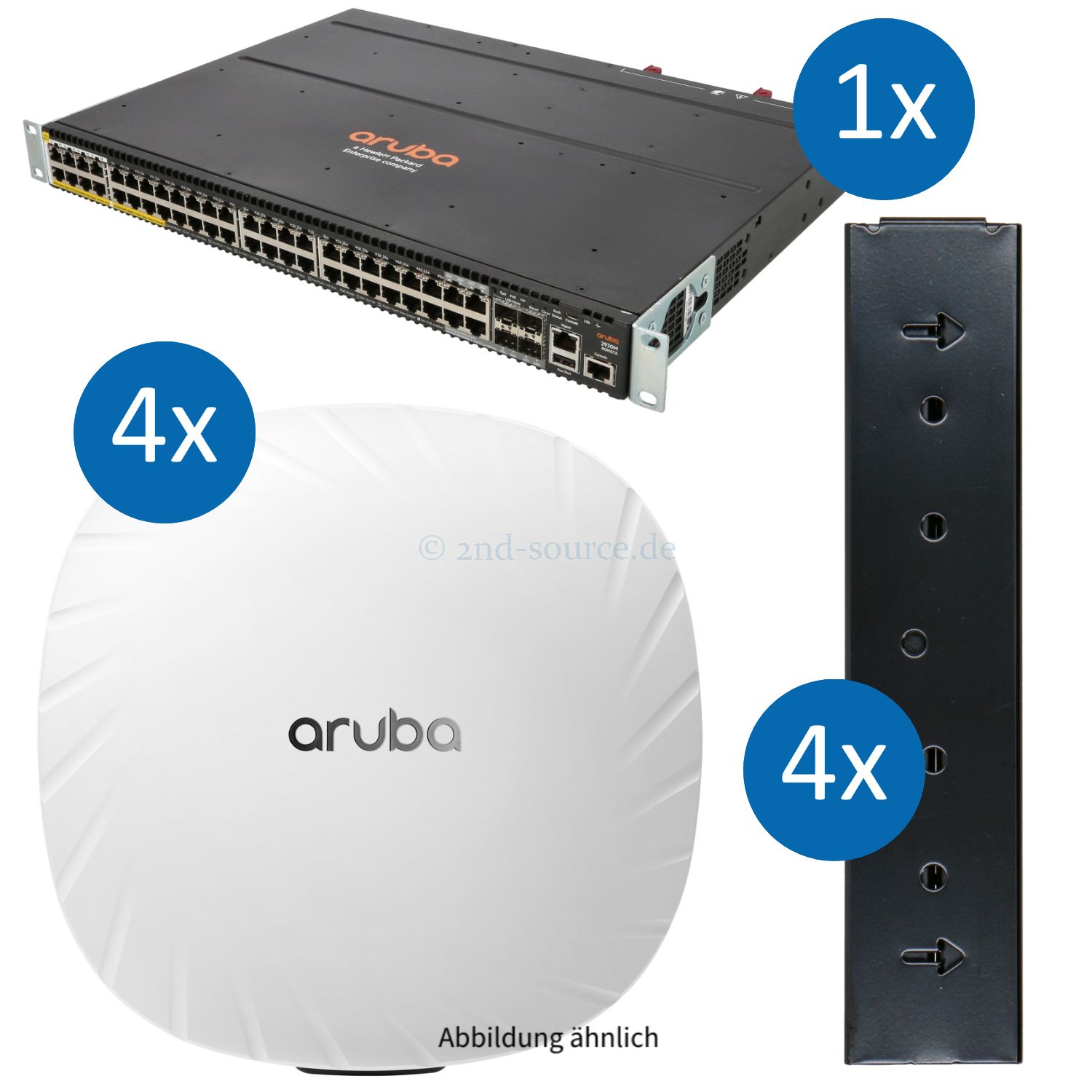 HPE Aruba Set mit 2930M Smart Rate Switch, 4x AP-555 Access Point inkl. Wandhalterung R0M67A JZ356A R3J19A