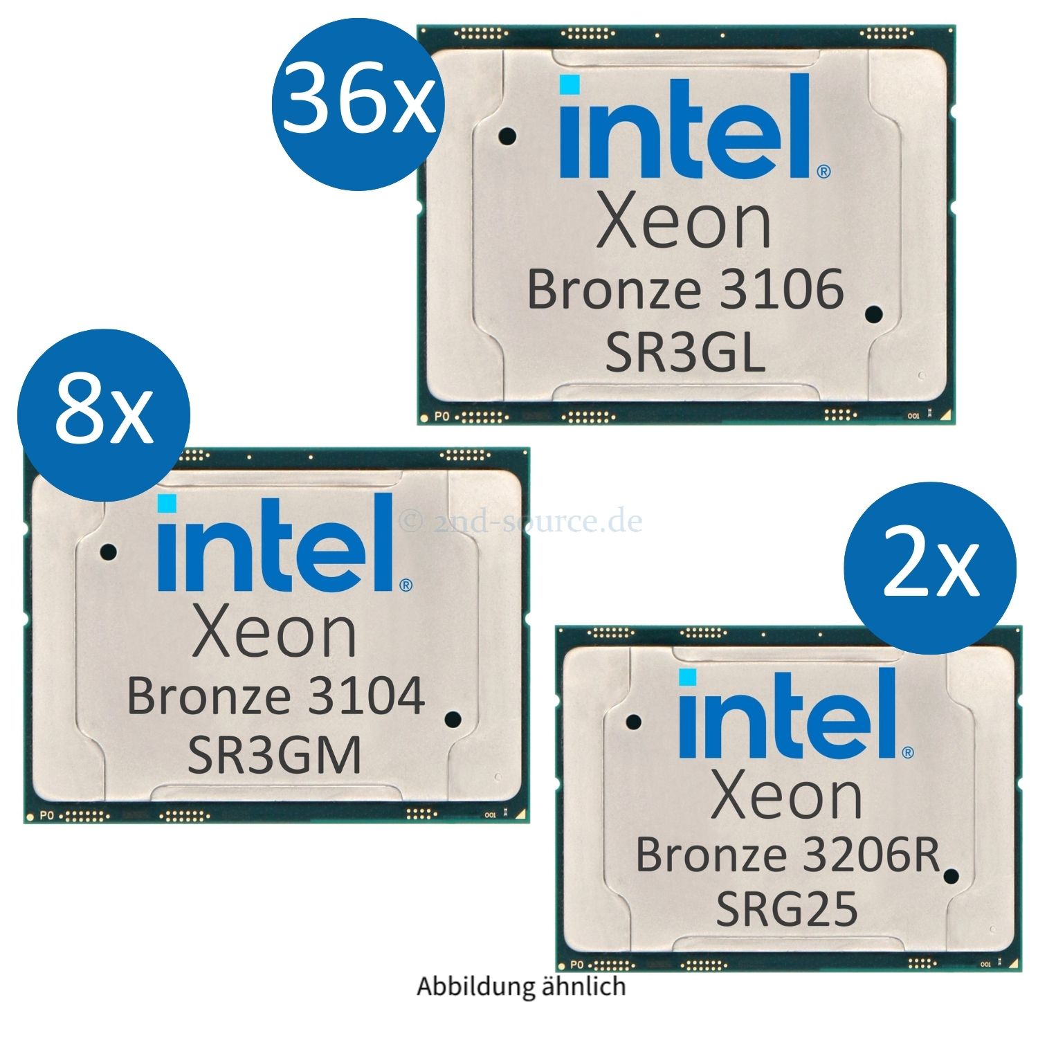 Hardware-Deal mit Intel Xeon CPU's: 37x Bronze 3106, 11x Bronze 3104, 2x Bronze 3206R