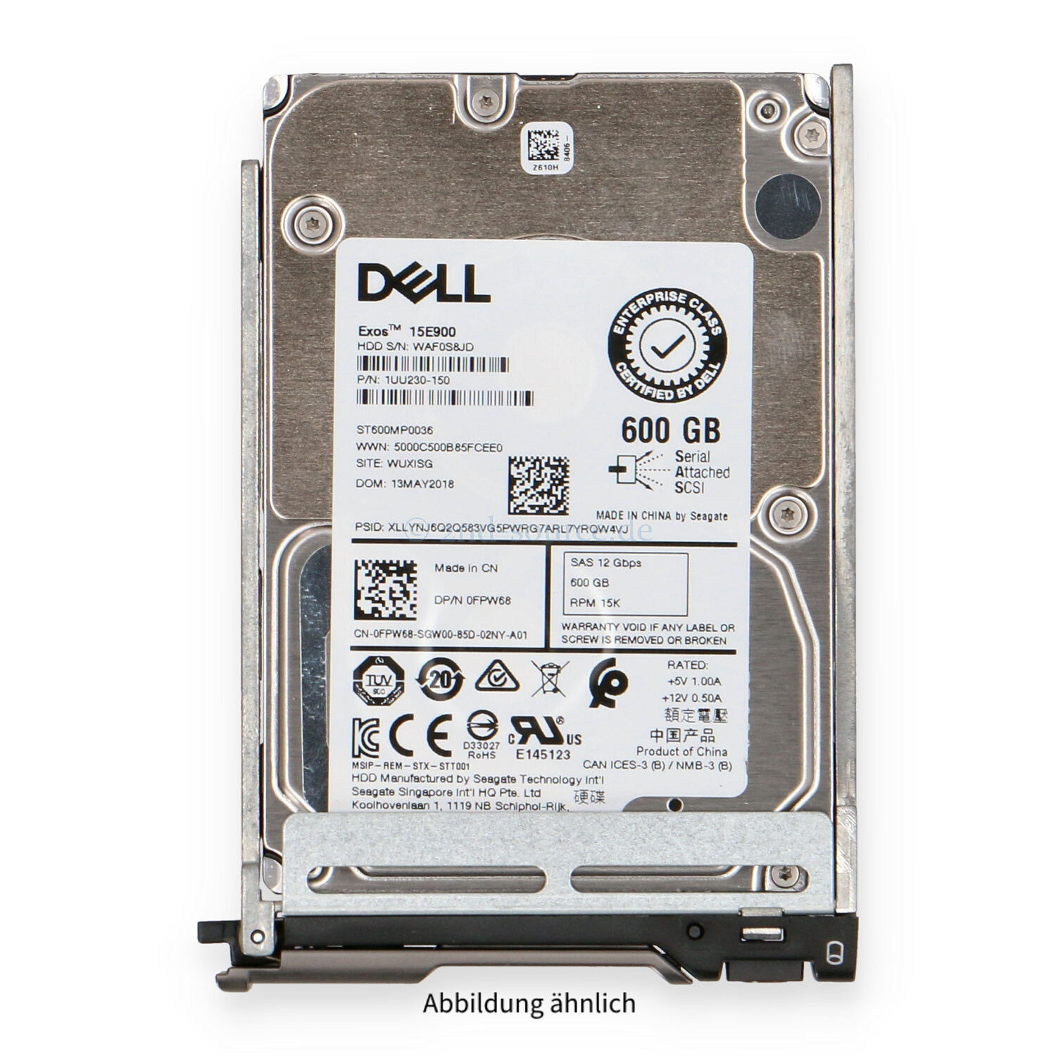 Dell 600GB 15k SAS 12G SFF HotPlug HDD M520 M620 M820 FPW68 0FPW68 NRX7Y 0NRX7Y