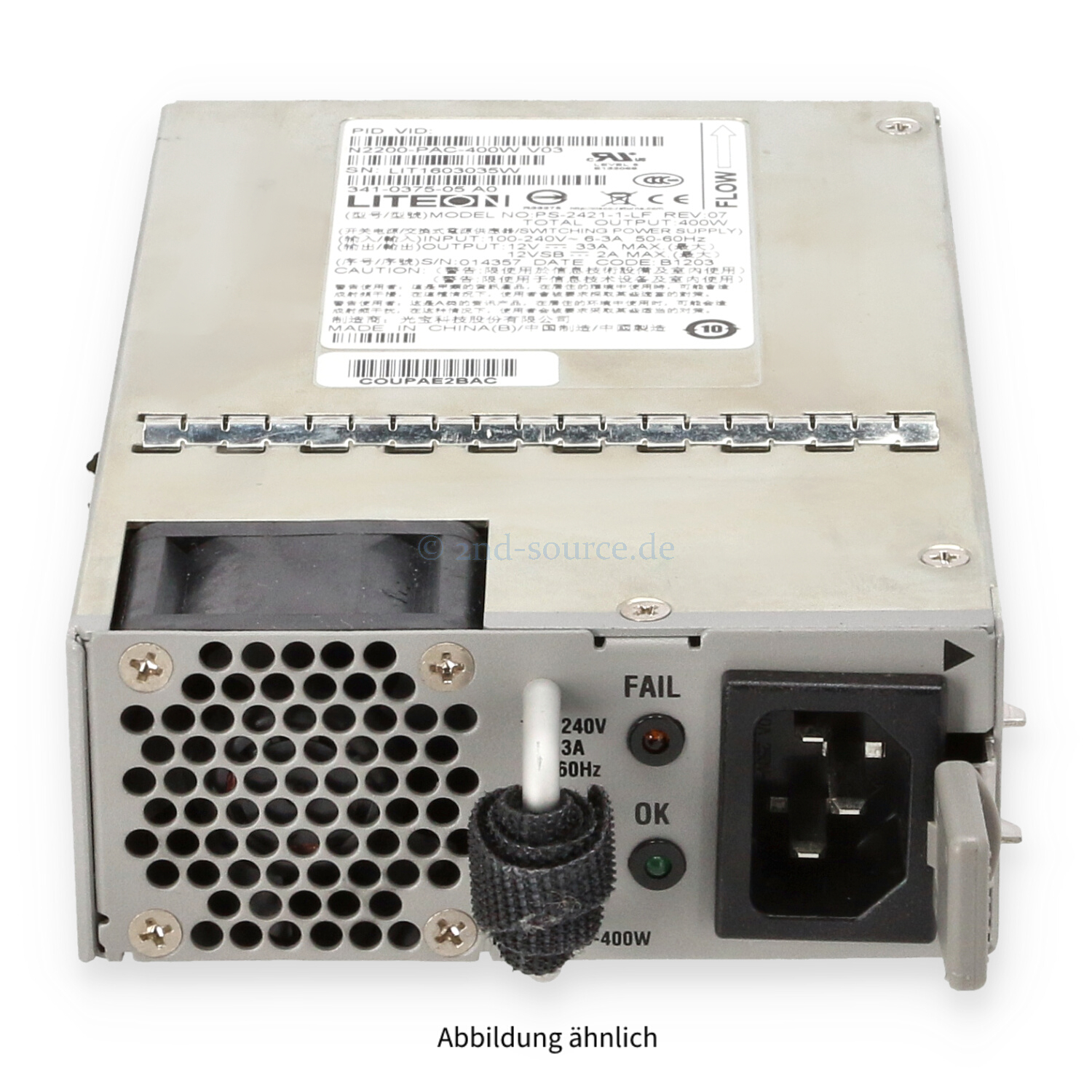 Cisco 400W HotPlug Power Supply N2200-PAC-400W