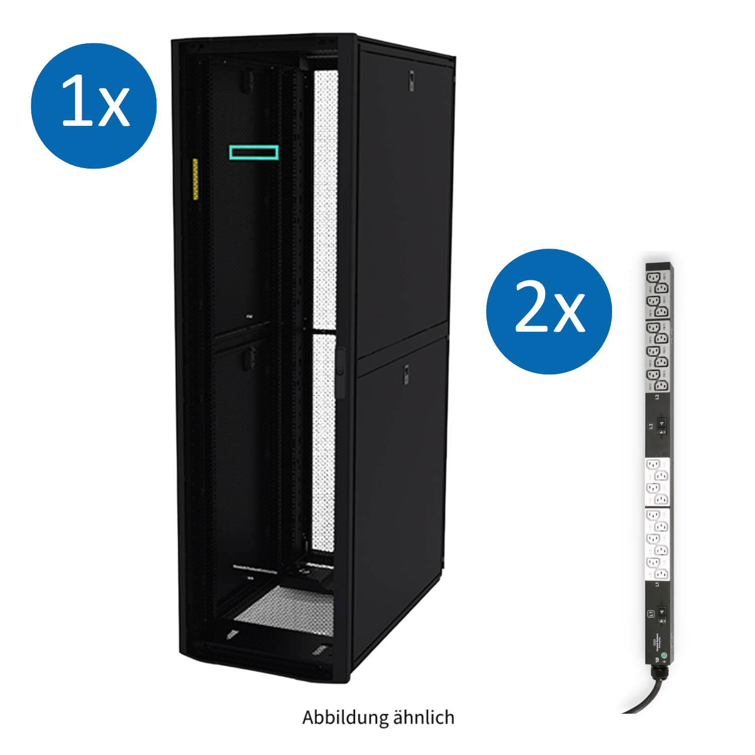 HPE G2 42U 600x1075mm Kitted Advanced Rack + Side Panels inkl. 2x 7.3KVA 32A 20x C13 PDU P9K07A 872528-001 P9Q45A