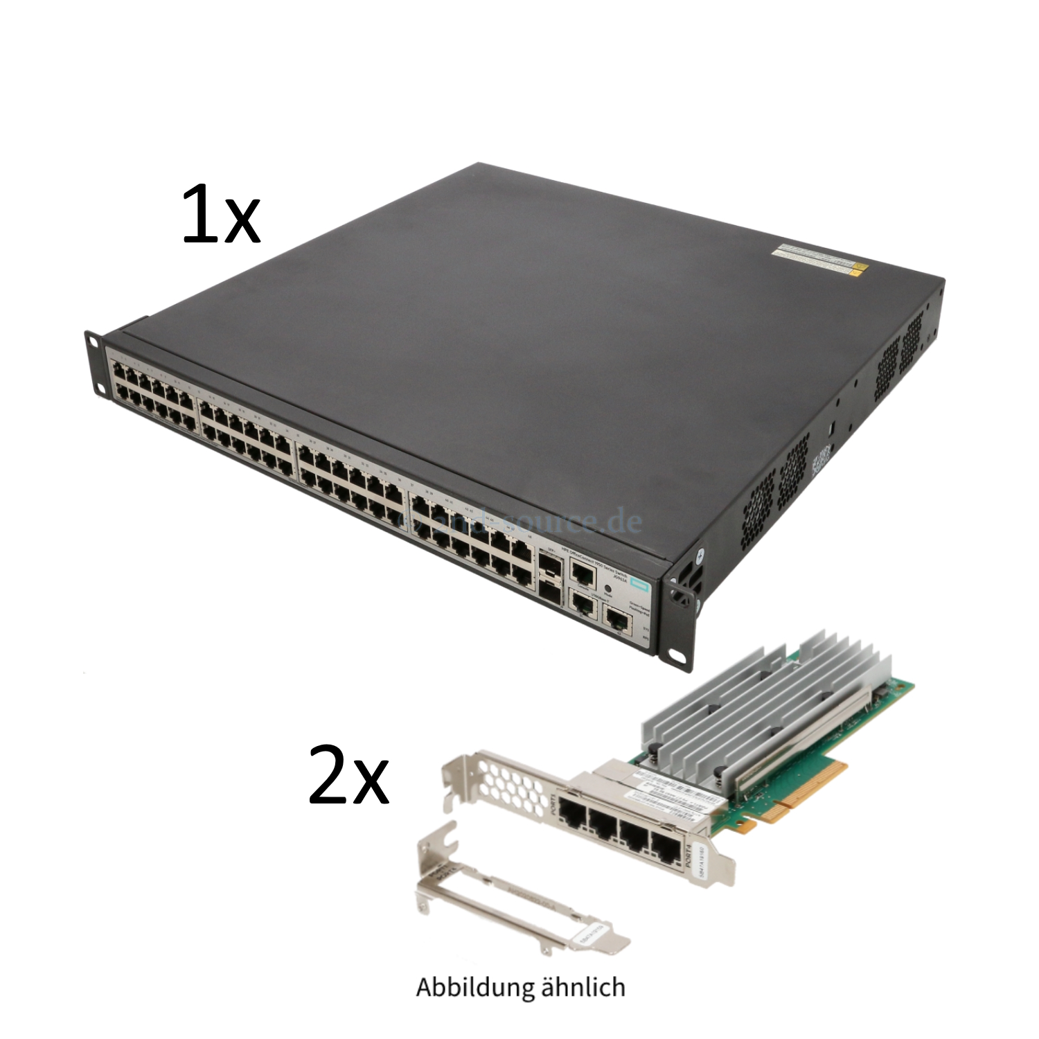 Starterkit "M" 1x HPE OfficeConnect 1950-48G-2SFP+ 48x 1000Base-T 2x 10GBase-T 2x SFP+ und 2x QLogic QL41134 4x 10GBase-T PCIe Server Ethernet Adapter