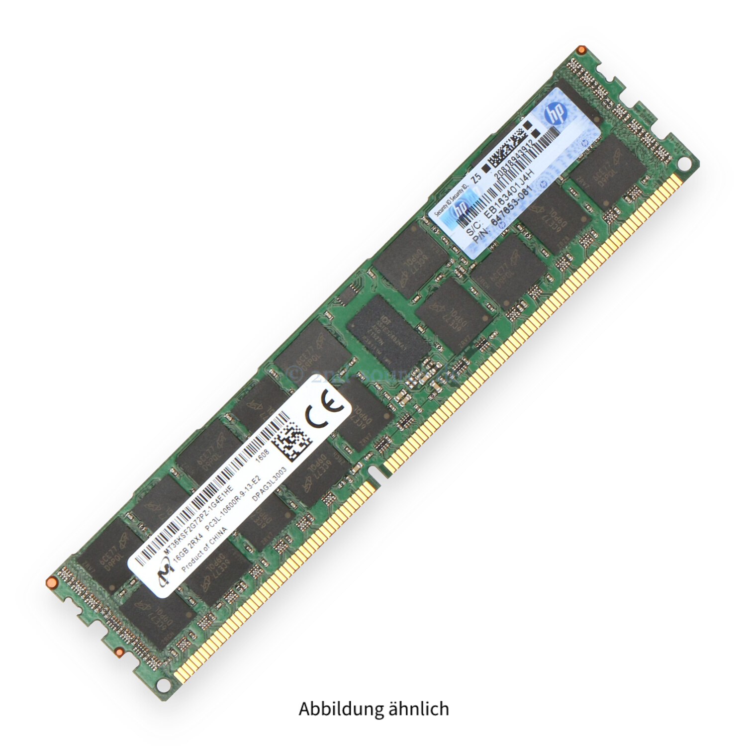 HPE 16GB PC3L-10600R-9 DIMM Dual Rank x4 (DDR3-1333) Registered ECC 647901-B21 647653-081 664692-001