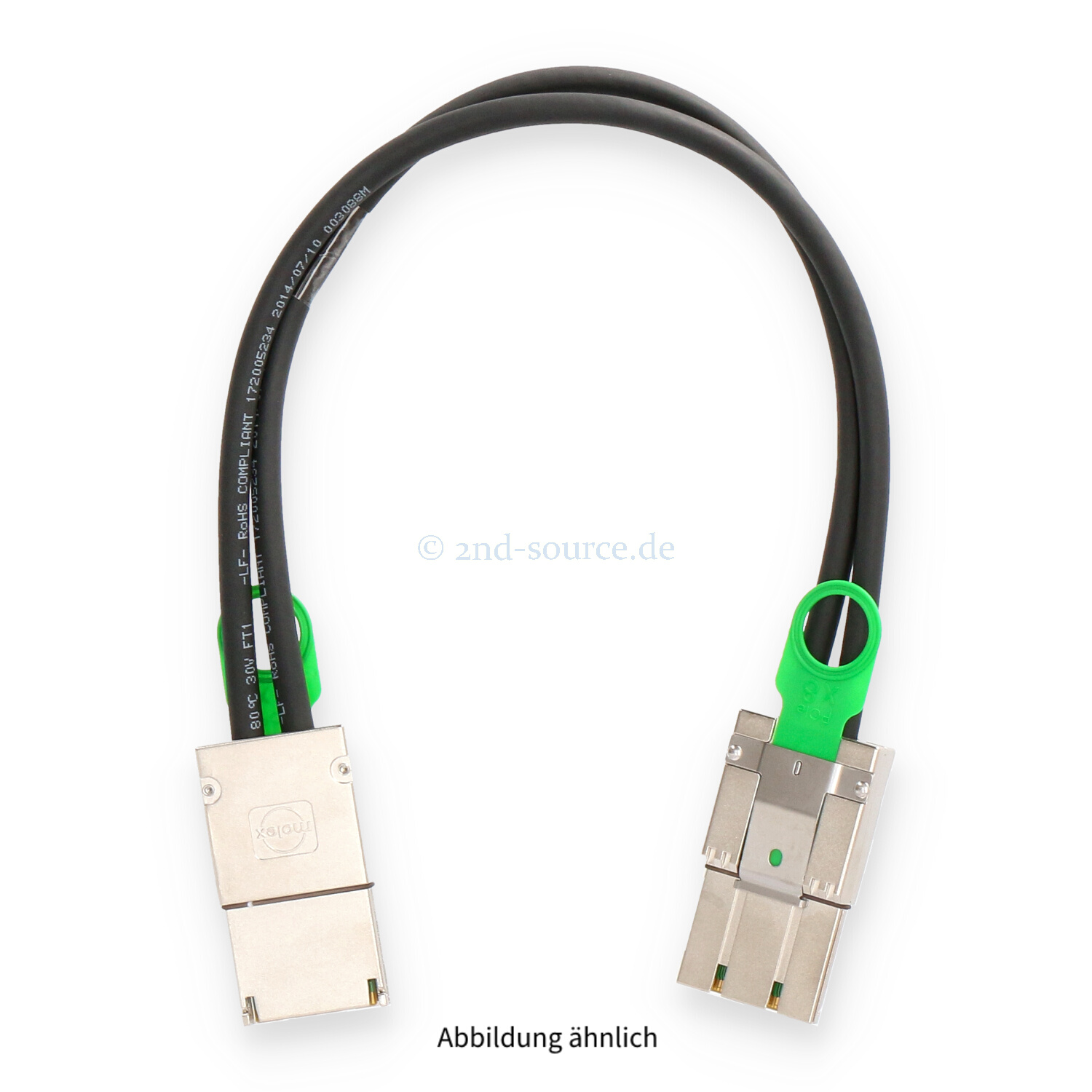 Molex 0.50m PCIe X8 to PCIe X8 10G 28AWG Ejectors Kabel 745460840 Molex 0.50m PCIe X8 to PCIe X8 10G 28AWG Ejectors Kabel 745460840