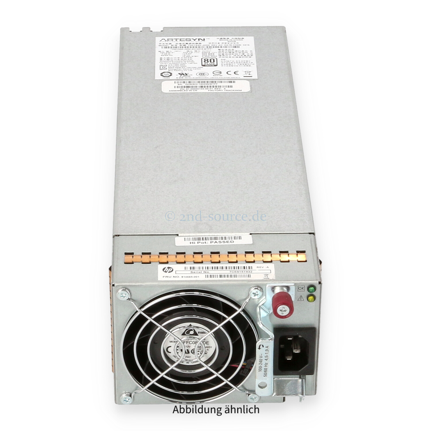 HPE 595W Power Supply StorageWorks MSA2040 814665-001