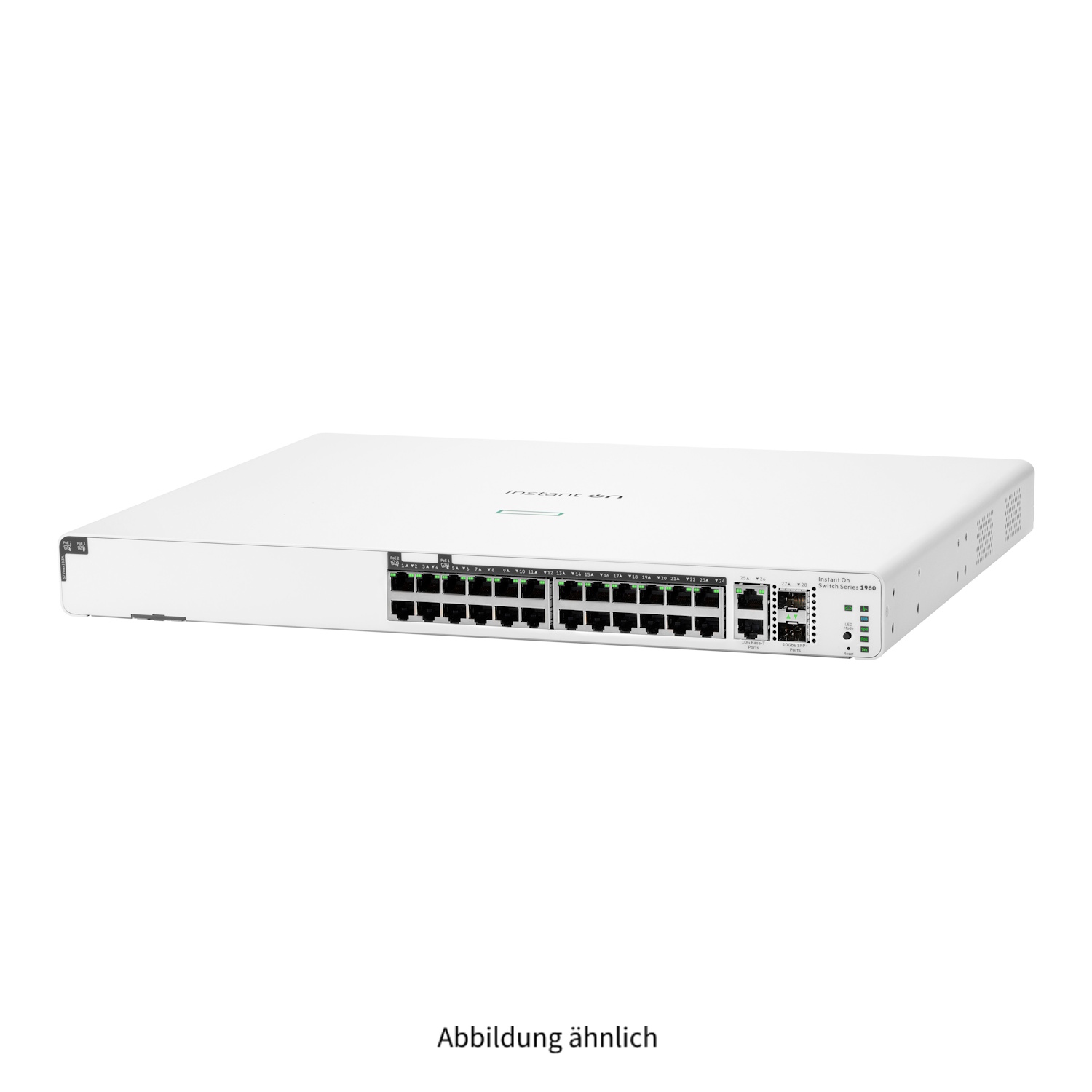 HPE Aruba Instant On 1960 Smart 24x RJ-45 1GbE PoE+ 2x RJ-45 10GbE 2x SFP+ 10GbE Switch JL807A JL807-61001