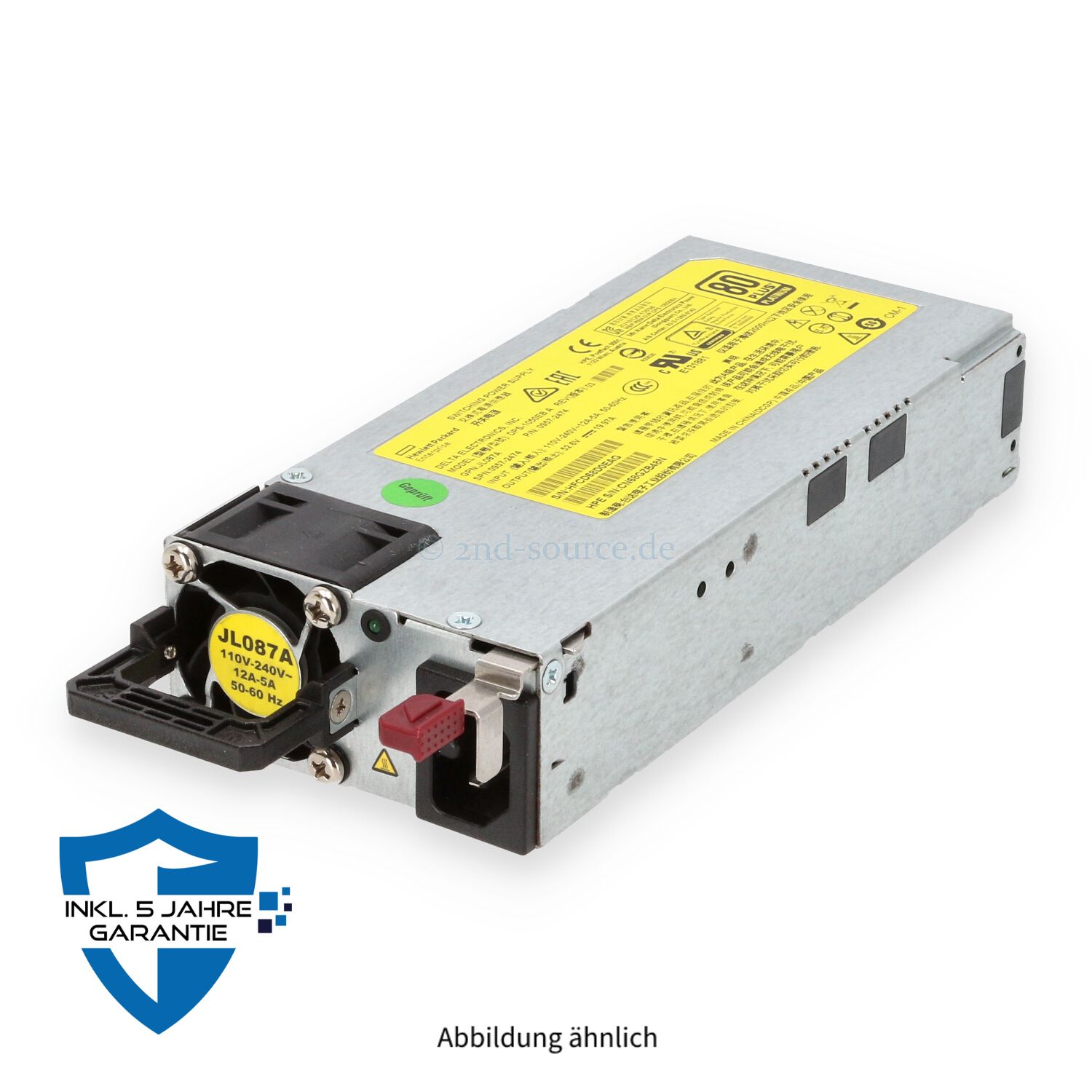 HPE Aruba X372 1050W 80 Plus Platinum HotPlug Power Supply JL087A JL087-61001 HPE Aruba X372 1050W 80 Plus Platinum HotPlug Power Supply JL087A JL087-61001