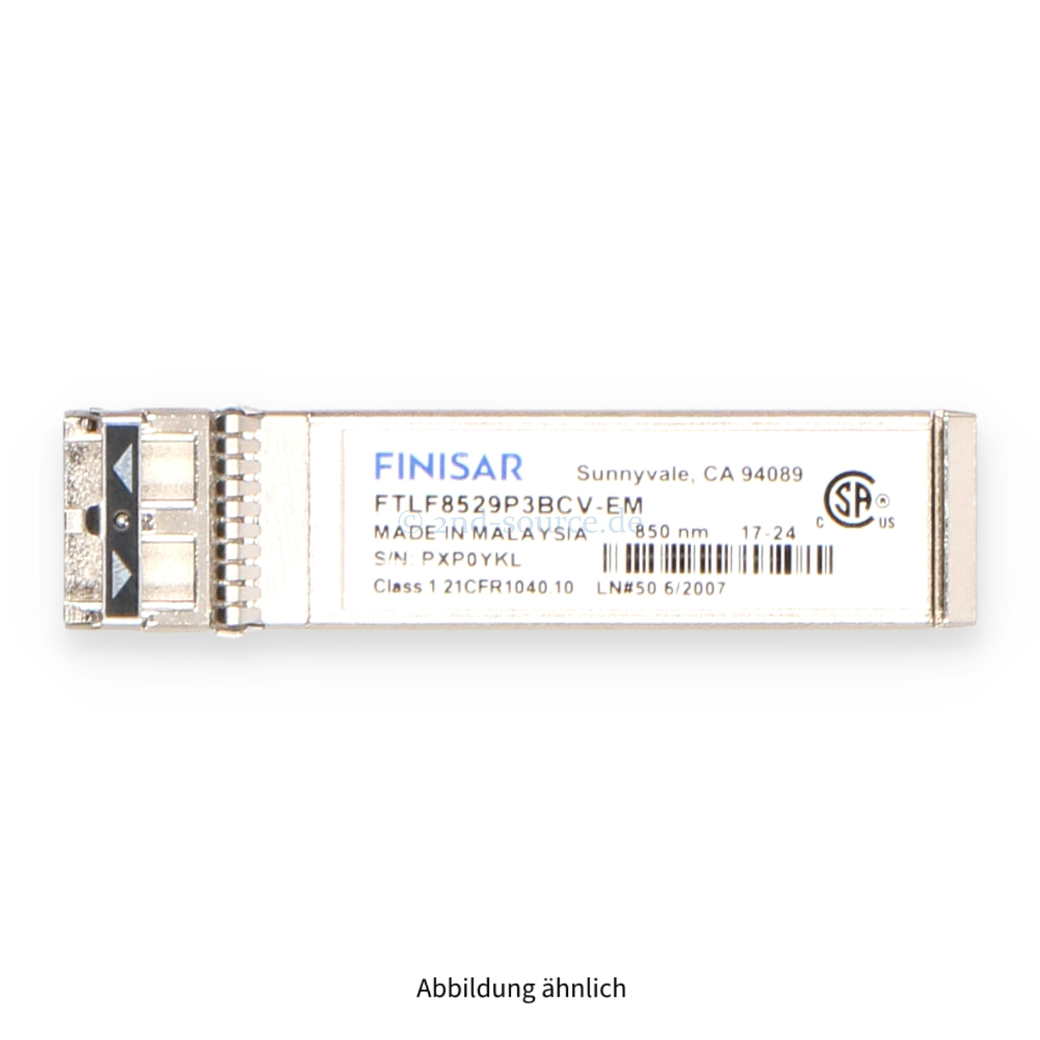 Finisar 16GBase Short Range SFP+ Transceiver Module FTLF8529P3BCV-EM
