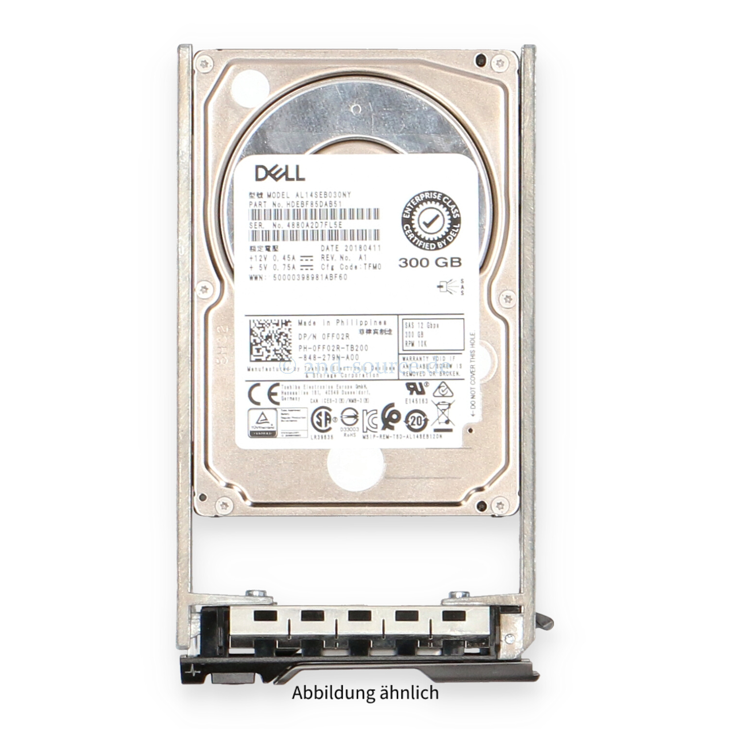 Dell 300GB 10k SAS 12G SFF HotPlug HDD FF02R 0FF02R