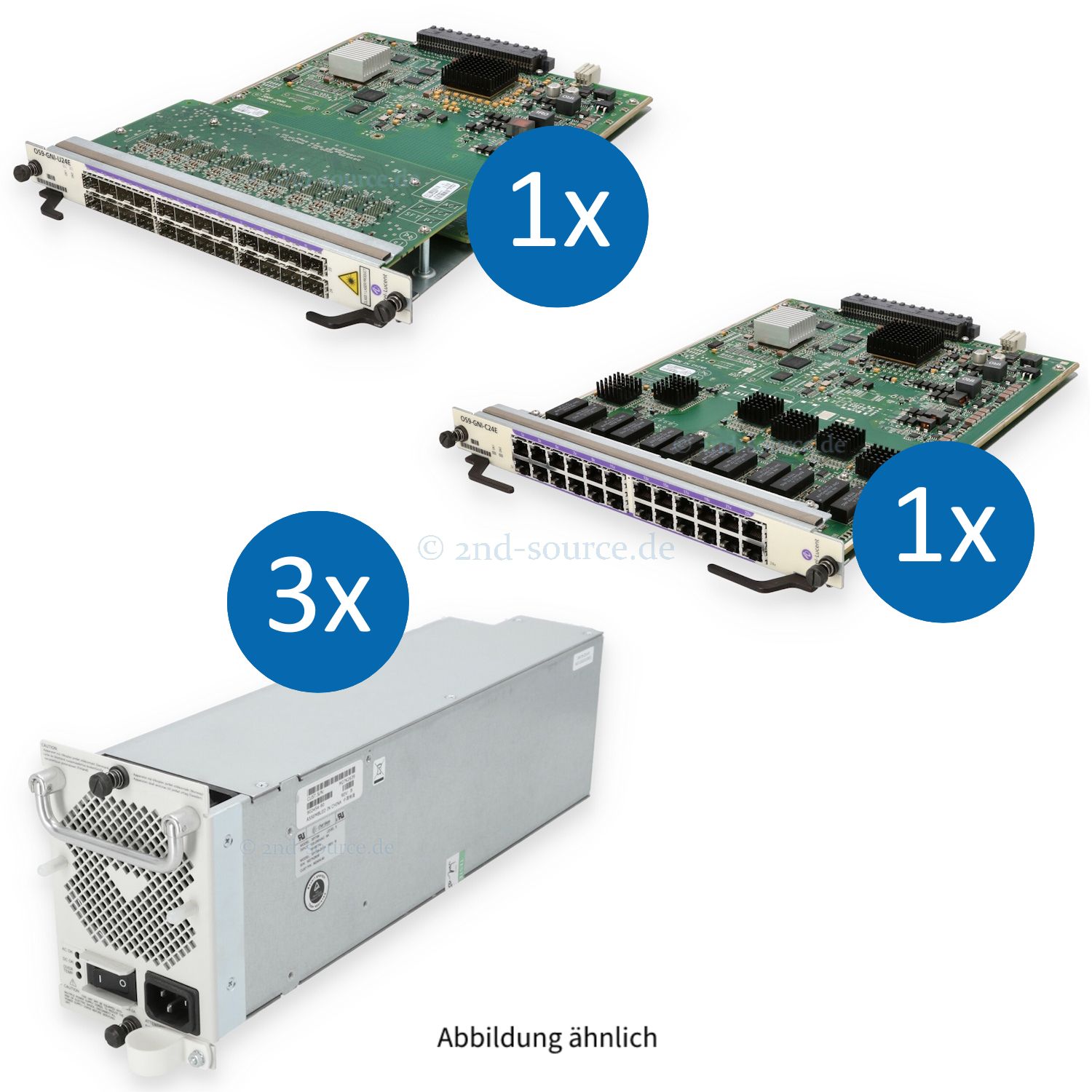 Alcatel-Lucent Bundle aus Switch Modulen und Netzteilen für OmniSwitch 9700