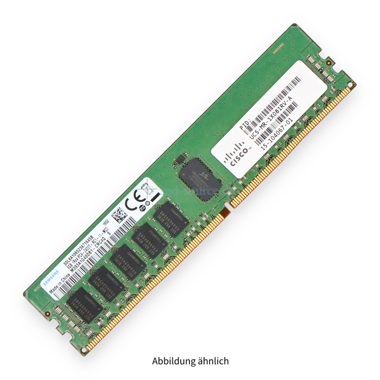 Cisco 8GB PC4-19200T-R DIMM Single Rank x4 (DDR4-2400) Registered ECC UCS-MR-1X081RV-A