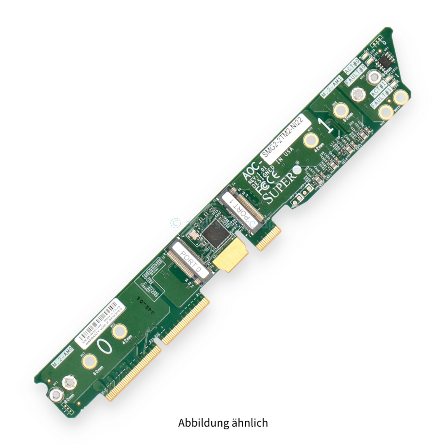 Supermicro M.2 SATA Carrier Card AOC-SMG2-2TM2-NI22