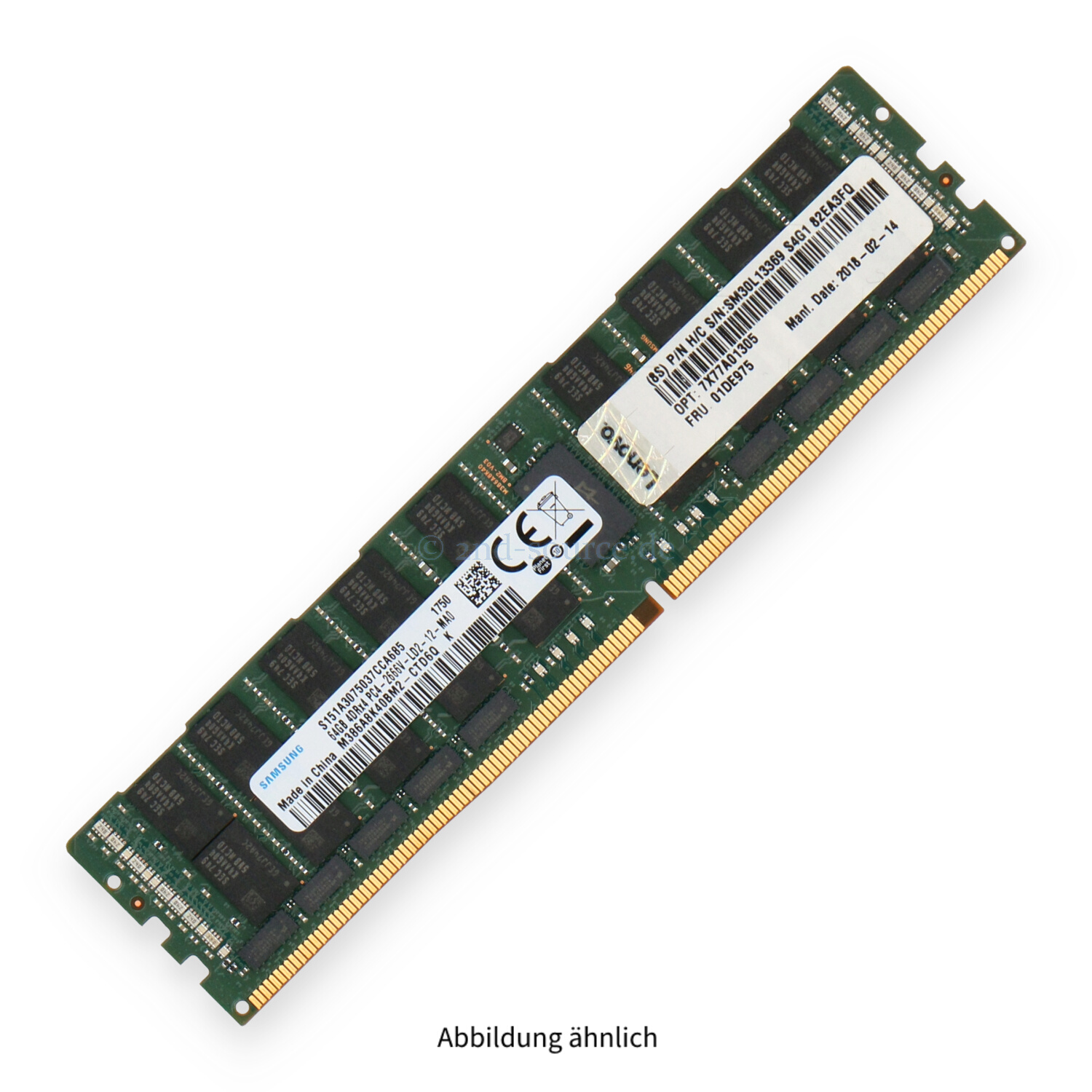 Lenovo 64GB PC4-21300V-L LRDIMM Quad Rank x4 (DDR4-2666) Load Reduced ECC 7X77A01305 01DE975