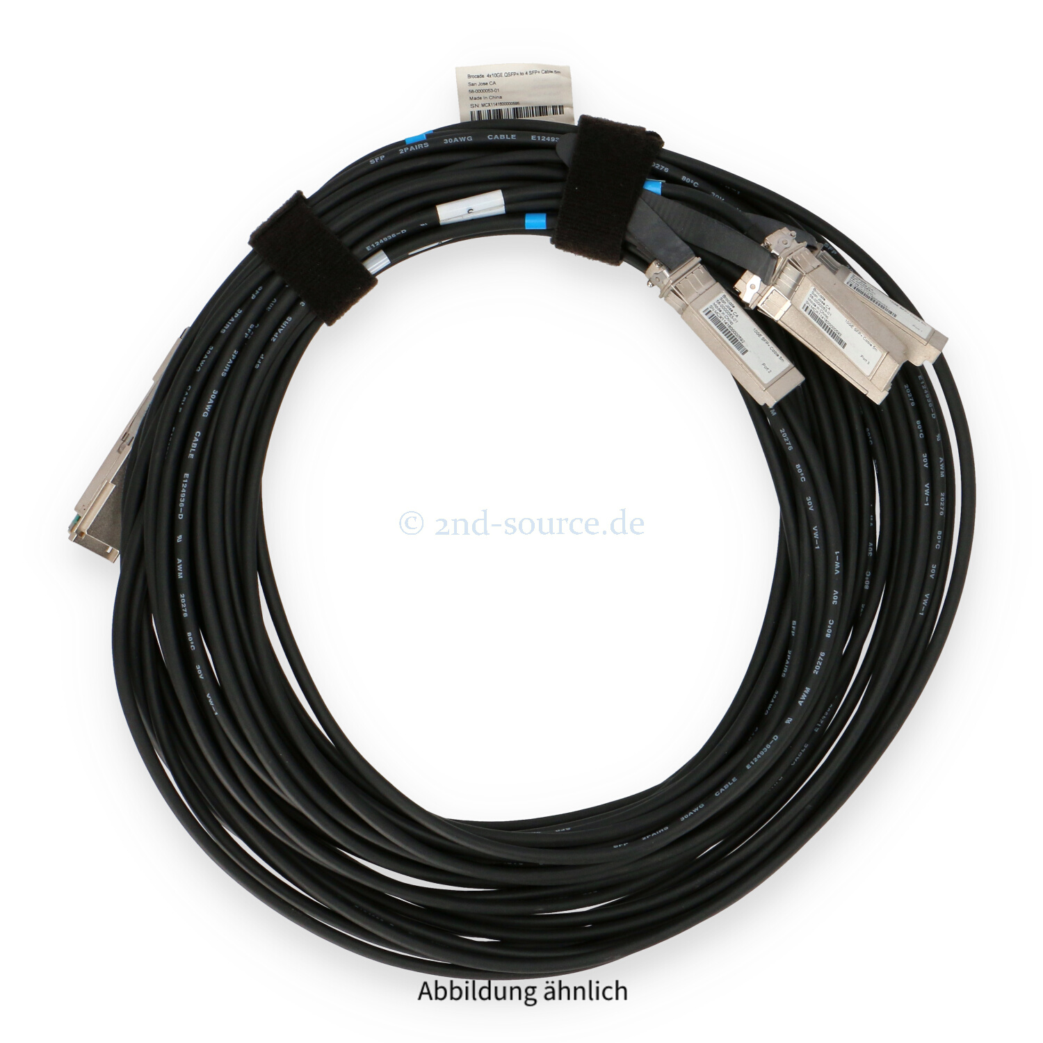 Brocade 5.0m QSFP+ to 4x SFP+ 10GbE DAC Direct Attach Coppper Cable 58-0000053-01 Brocade 5.0m QSFP+ to 4x SFP+ 10GbE DAC Direct Attach Coppper Cable 58-0000053-01