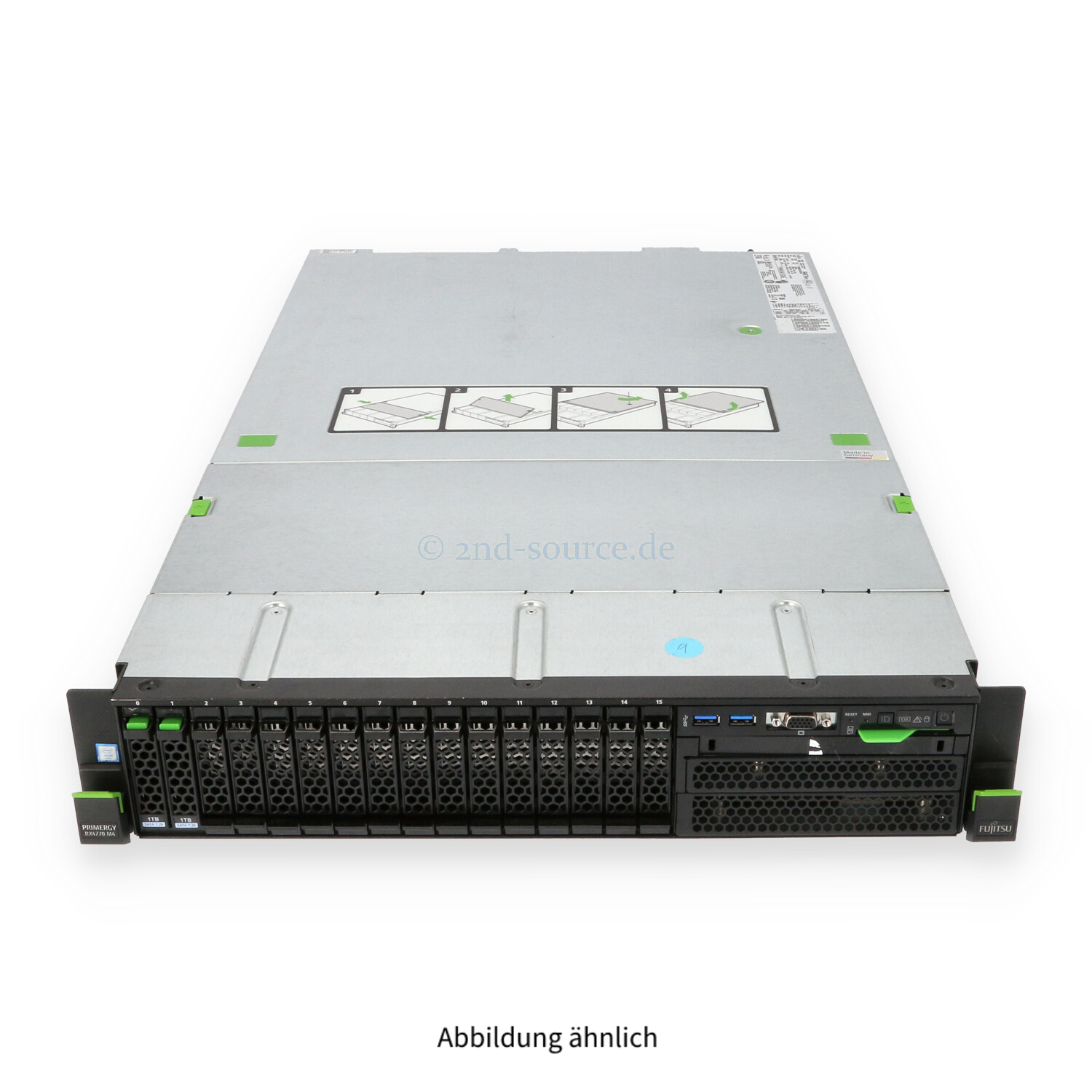 Fujitsu Primergy RX4770 M4 16xSFF 4x Heatsink CP400i 2x 1TB 7.2k SATA 6G I357-T4 2x 1600W Rackkit CTO Server