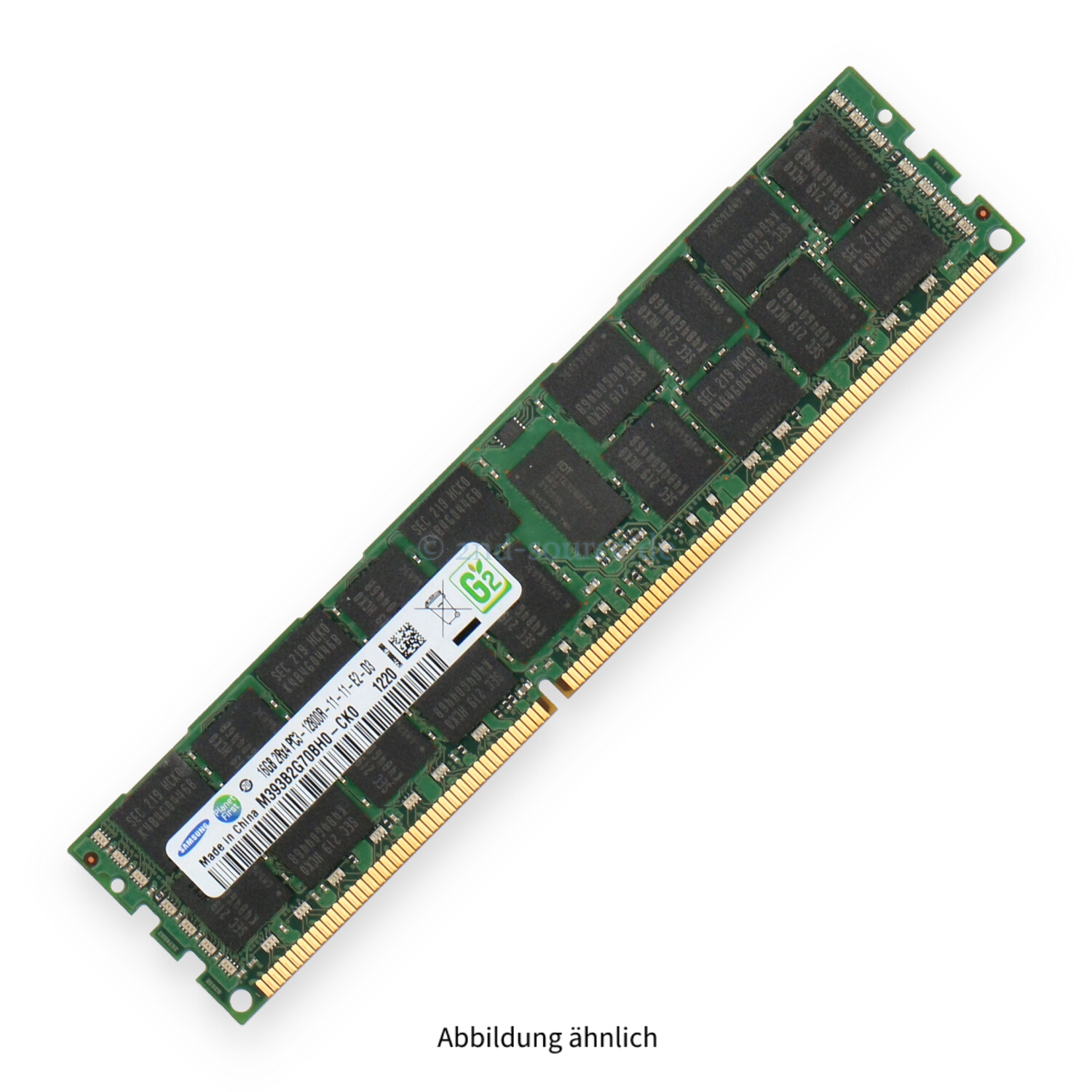 Samsung 16GB PC3-12800R DIMM Dual Rank x4 (DDR3-1600) Registered ECC M393B2G70BH0-CK0