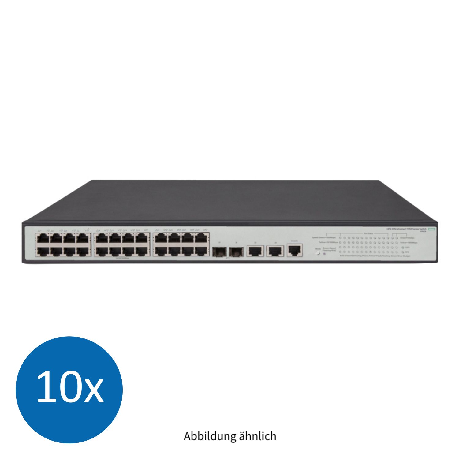 10x HPE OfficeConnect 1950-24G-SFP+ 24x 1GbE PoE+ 2x 10GbE 2x SFP+ 10GbE Managed Switch JG962A