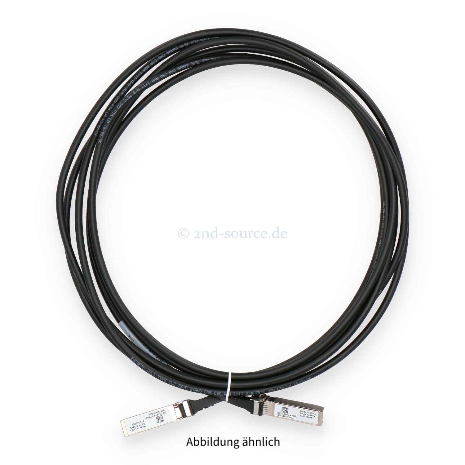 Dell 5.00m SFP+ to SFP+ 10GbE DAC Direct Attach Copper Cable 358VV 0358VV Dell 5.00m SFP+ to SFP+ 10GbE DAC Direct Attach Copper Cable 358VV 0358VV