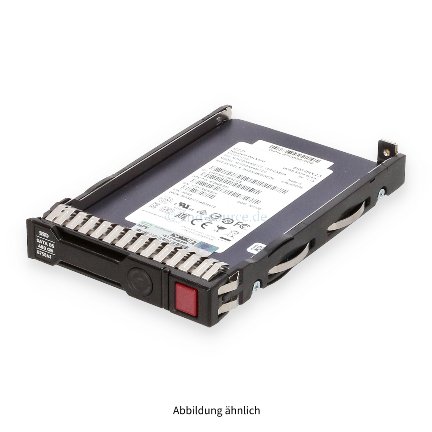 HPE 480GB SATA 6G SFF Mixed Use SC HotPlug SSD 875470-B21 875863-001