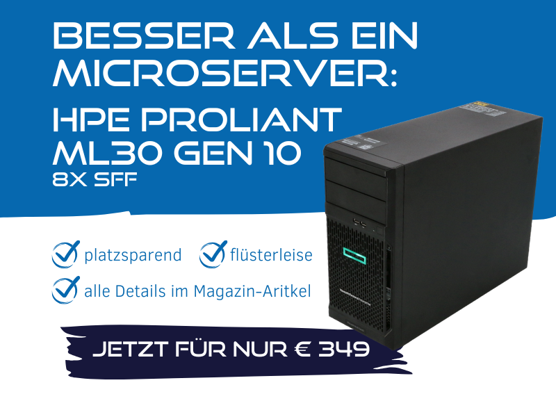 Besser als ein Microserver: HPE ProLiant ML30 Gen10