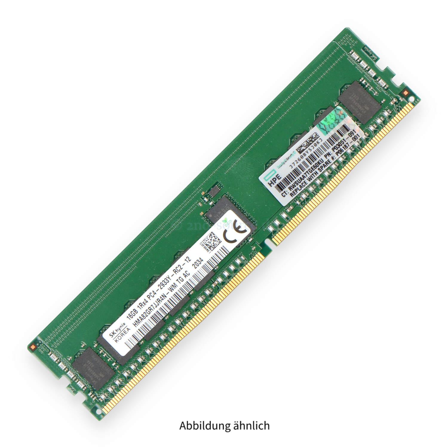 HPE 16GB PC4-23466Y-R DIMM Single Rank x4 (DDR4-2933) Registered ECC P00920-B21 P06187-001 P03051-091