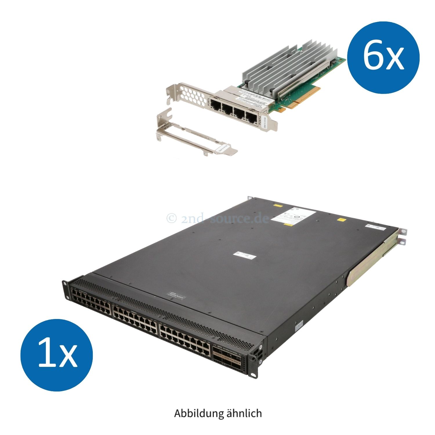 Starterset "XL" HPE FlexFabric 5940 48x 10GBase-T 6x QSFP28 Front to Back Managed Switch 2x PSU und 6x QLogic QL41134 4x 10GBase-T PCIe Server Ethernet Adapter