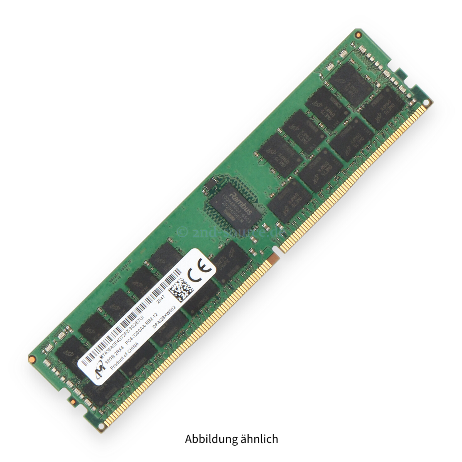 Micron 32GB PC4-25600AA-R DIMM Dual Rank x4 (DDR4-3200) Registered ECC MTA36ASF4G72PZ-3G2E7