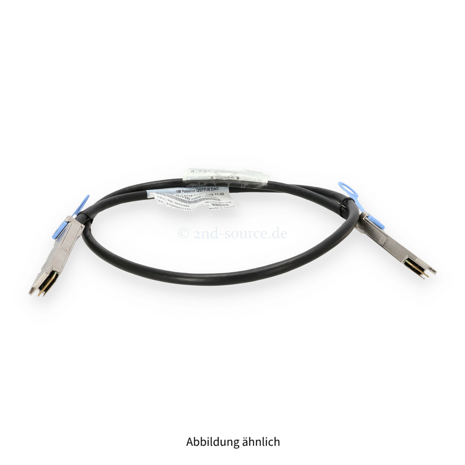 Lenovo 1.00m QSFP28 to QSFP28 100GbE Direct Attach Cable 00YD299