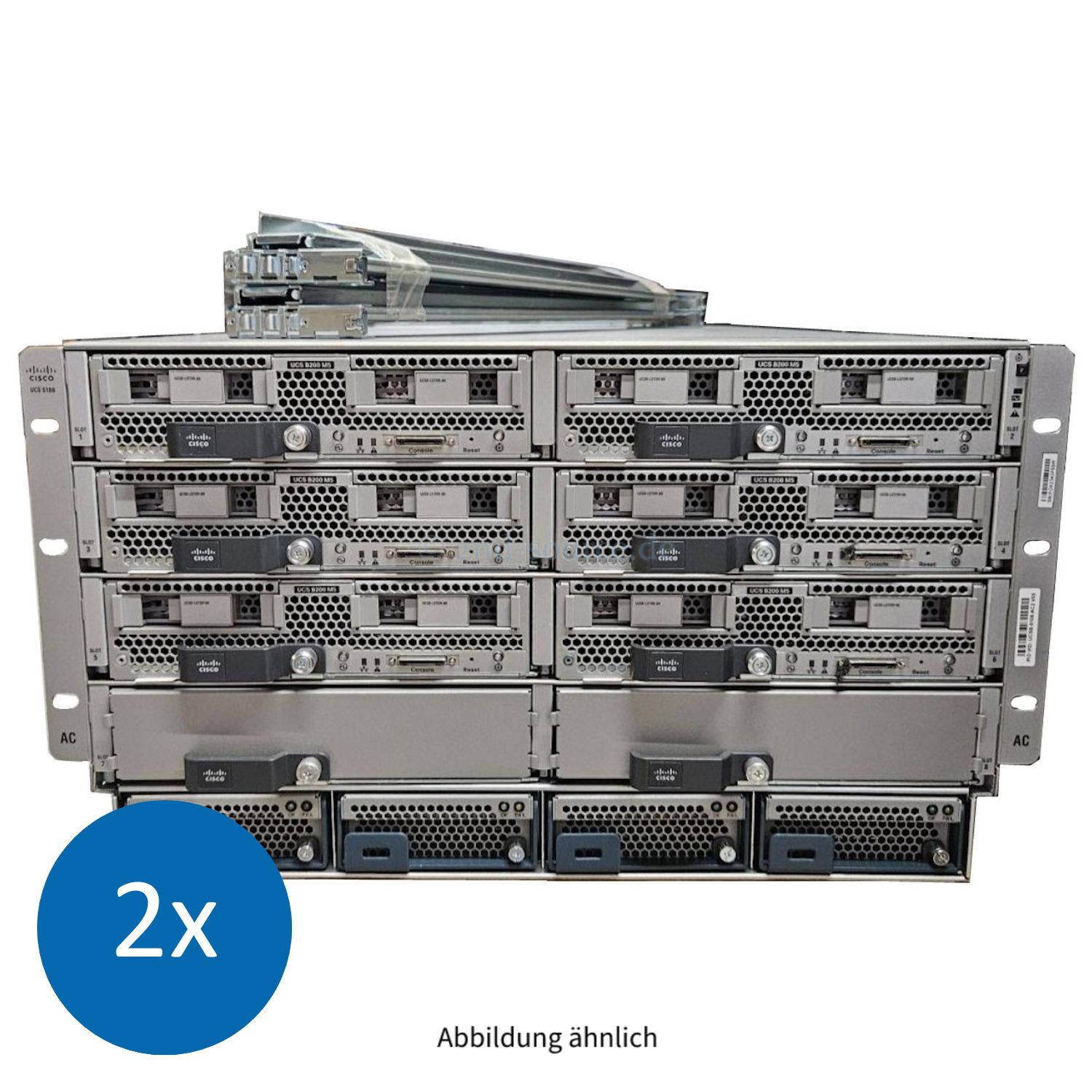 2x Cisco BladeSystem UCS 5108 6x B200 M5 2x Heatsink 10GbE 4x 2500W Rackkit