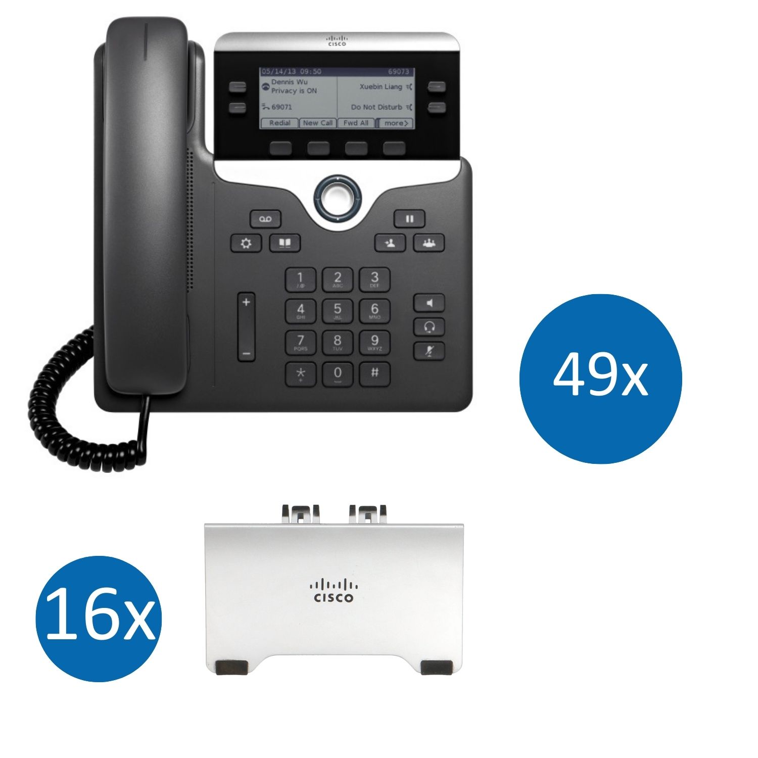 Telefon Bundle mit 49x Cisco IP Phone 7821 und 16x Standfuß | 49xCP-7821-K9 -HD1