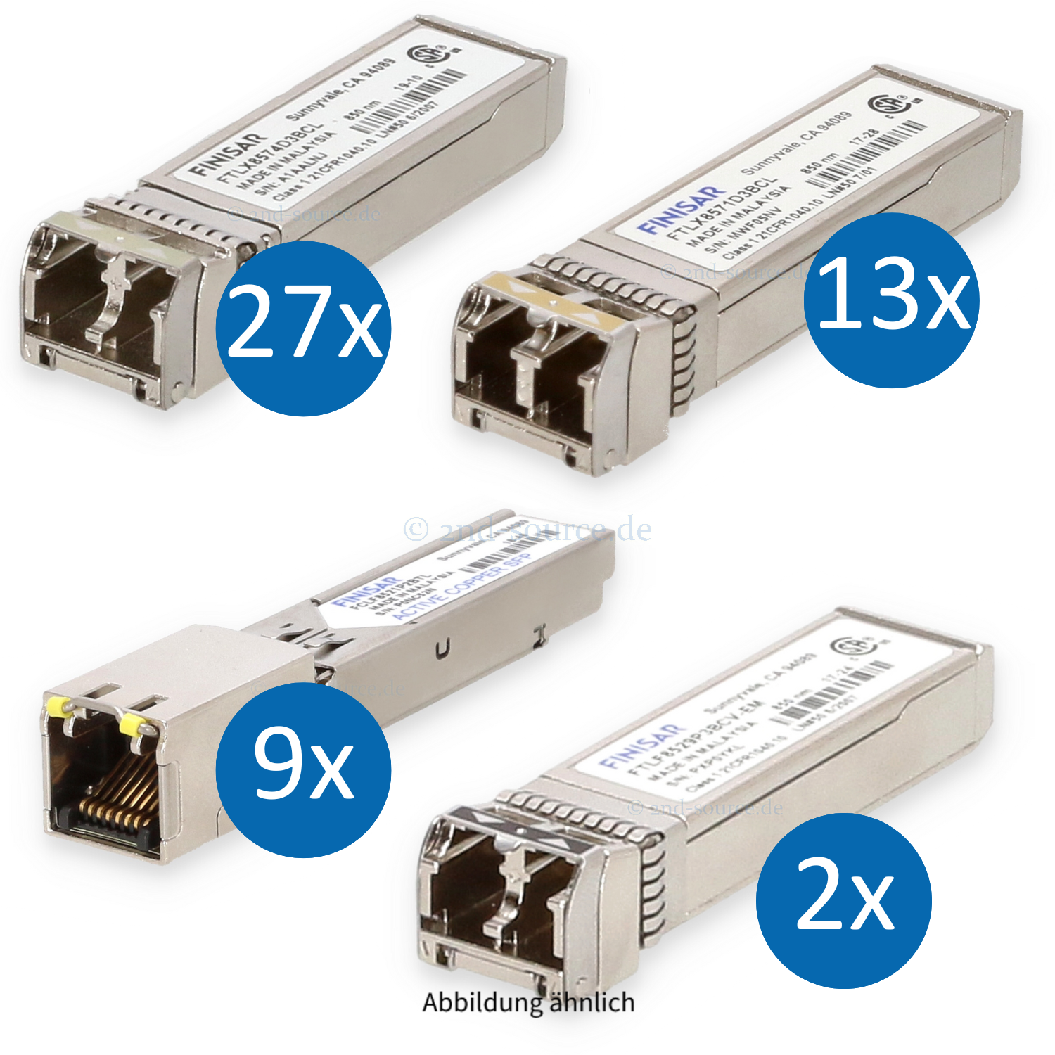 Finisar Hardware-Deal aus 40x 10Gb, 9x 1Gb und 2x 16Gb Transceiver Modulen
